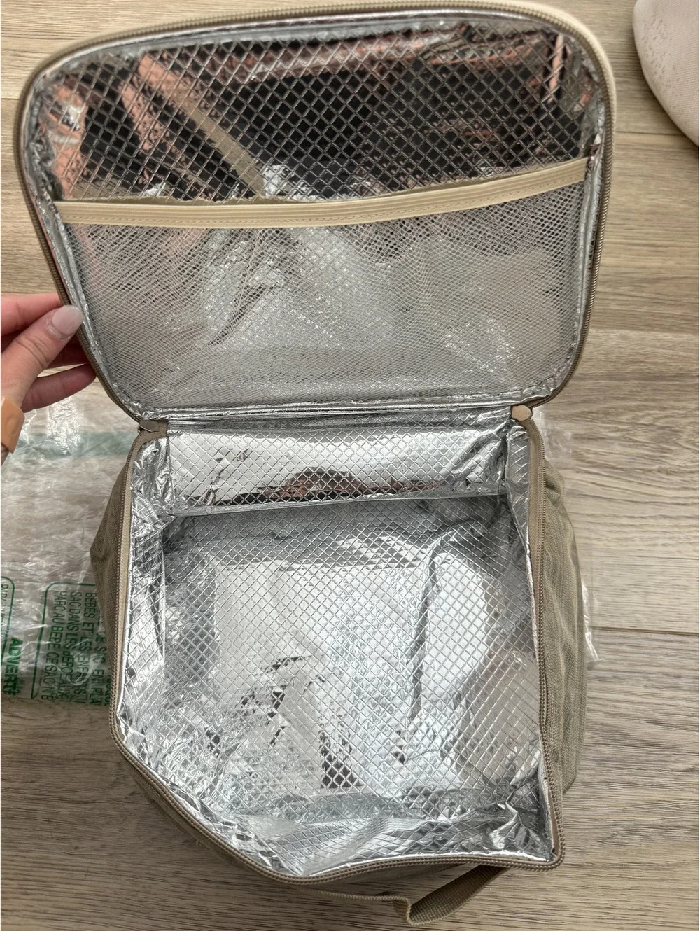 NEW! Insulated Beige Lunch Bag Cooler with Handle